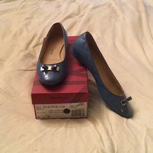 Ferragamo My Quilted Ballet Flats - Storm calf